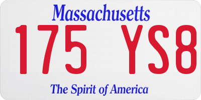 MA license plate 175YS8