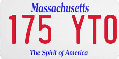 MA license plate 175YT0