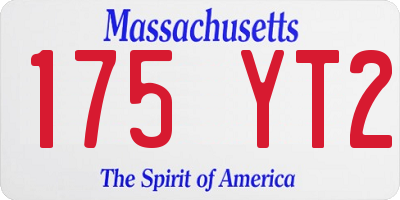 MA license plate 175YT2