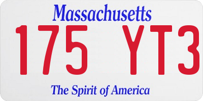 MA license plate 175YT3