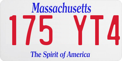 MA license plate 175YT4