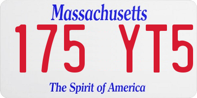 MA license plate 175YT5