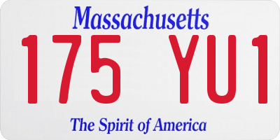 MA license plate 175YU1