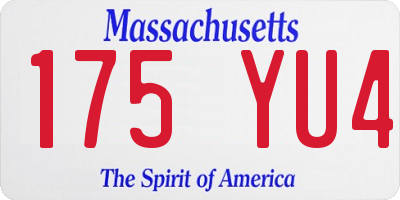 MA license plate 175YU4