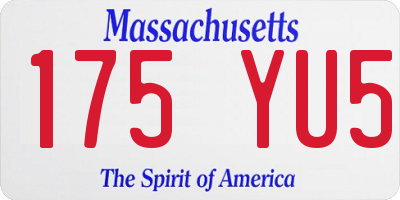 MA license plate 175YU5