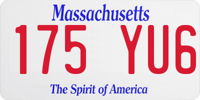 MA license plate 175YU6