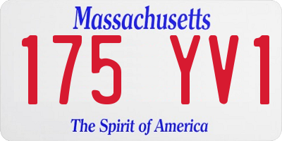 MA license plate 175YV1