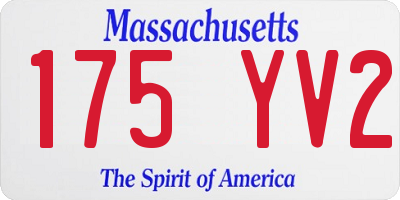 MA license plate 175YV2