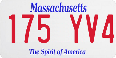 MA license plate 175YV4