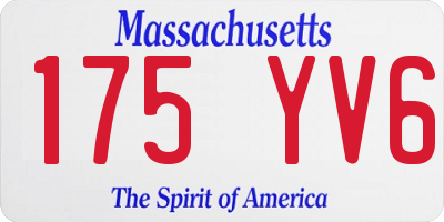 MA license plate 175YV6
