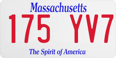 MA license plate 175YV7