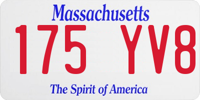 MA license plate 175YV8