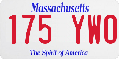 MA license plate 175YW0