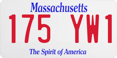 MA license plate 175YW1