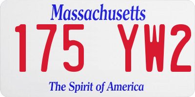 MA license plate 175YW2