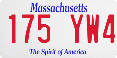 MA license plate 175YW4