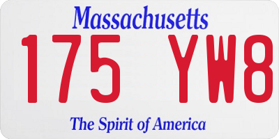 MA license plate 175YW8