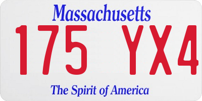 MA license plate 175YX4