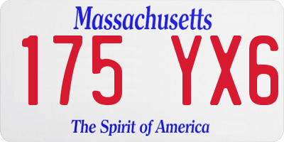 MA license plate 175YX6