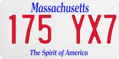 MA license plate 175YX7