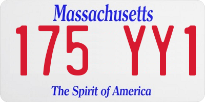 MA license plate 175YY1