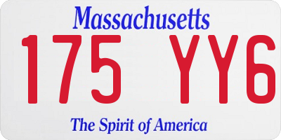 MA license plate 175YY6