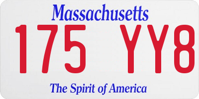 MA license plate 175YY8
