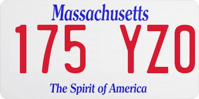 MA license plate 175YZ0