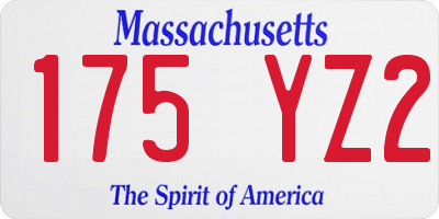 MA license plate 175YZ2