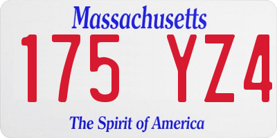 MA license plate 175YZ4