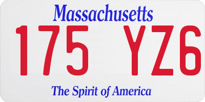 MA license plate 175YZ6