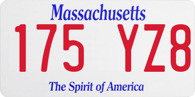 MA license plate 175YZ8