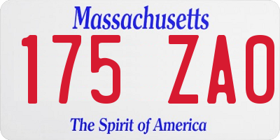 MA license plate 175ZA0