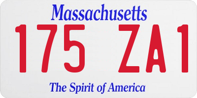 MA license plate 175ZA1