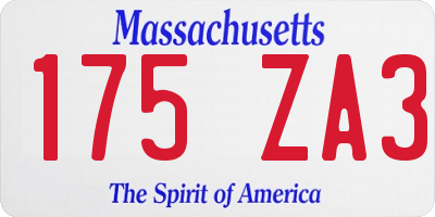 MA license plate 175ZA3