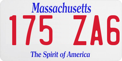 MA license plate 175ZA6