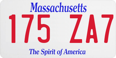 MA license plate 175ZA7