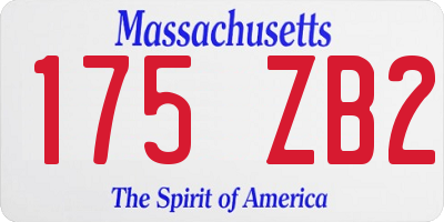 MA license plate 175ZB2
