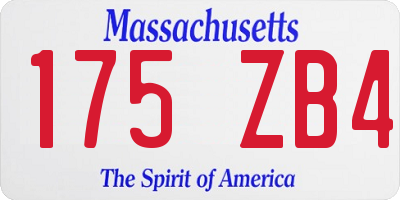 MA license plate 175ZB4