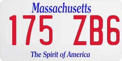 MA license plate 175ZB6