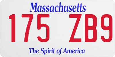 MA license plate 175ZB9
