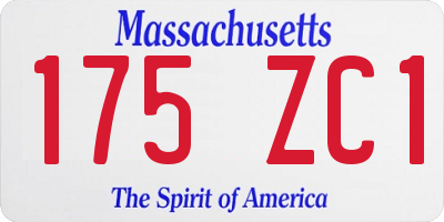 MA license plate 175ZC1