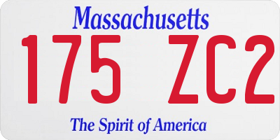 MA license plate 175ZC2