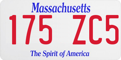 MA license plate 175ZC5