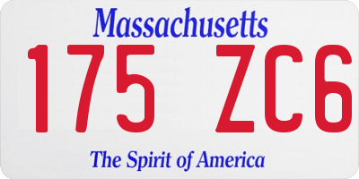 MA license plate 175ZC6