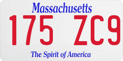 MA license plate 175ZC9