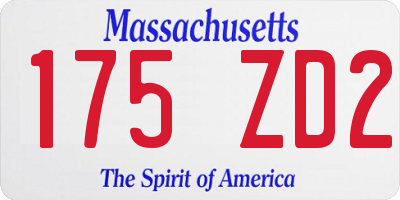 MA license plate 175ZD2