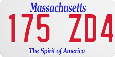 MA license plate 175ZD4
