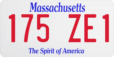 MA license plate 175ZE1
