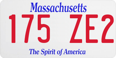 MA license plate 175ZE2
